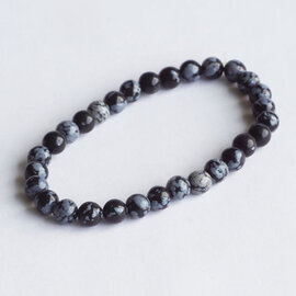 PETER WRIGHT Bracelet - Snowflake Obsidian Beaded