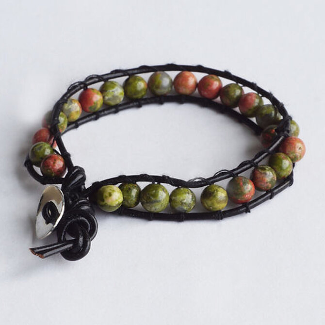 PETER WRIGHT Bracelet - Unakite Braided