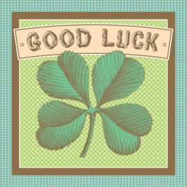 POTLUCK PRESS LLC CARD-GOOD LUCK CLOVER ENCLSR