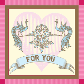 POTLUCK PRESS LLC Card - For You Heart/Birds POTLUCK PRESS LLC Card - For You Heart/Birds