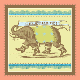 POTLUCK PRESS LLC CARD-CELEBRATE ELEPHANT ENCLSR