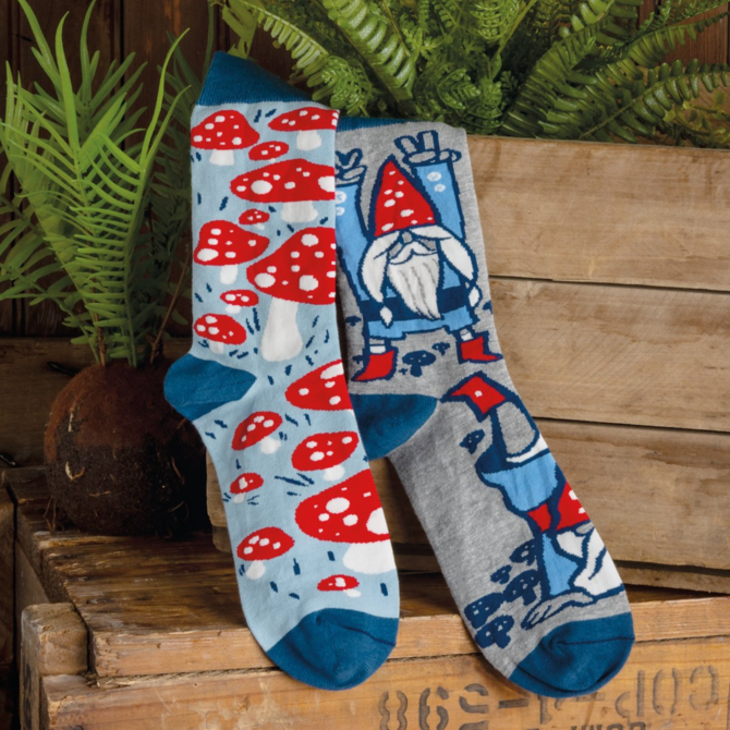 PRIMITIVES BY KATHY Socks - Gnomes & Mushrooms