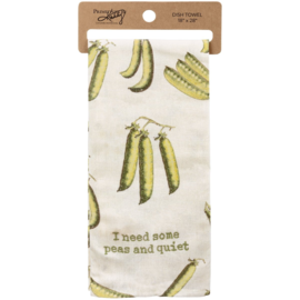PRIMITIVES BY KATHY TEA TOWEL-PEAS & QUIET