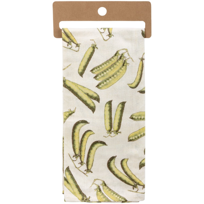 PRIMITIVES BY KATHY TEA TOWEL-PEAS & QUIET