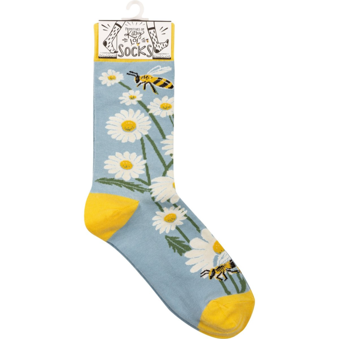 PRIMITIVES BY KATHY SOCKS-BEES & DAISIES
