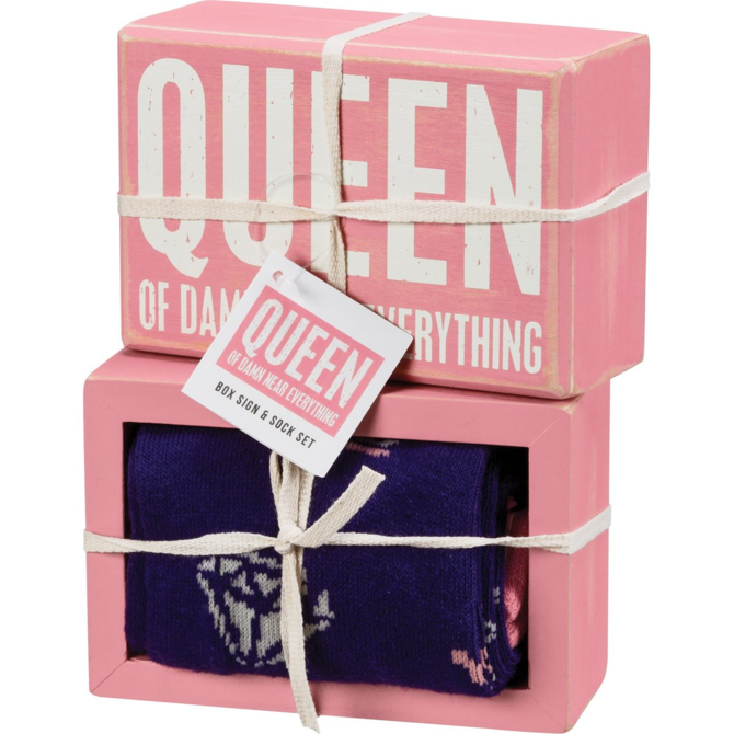 PRIMITIVES BY KATHY Box Sign/Sock Set - Queen