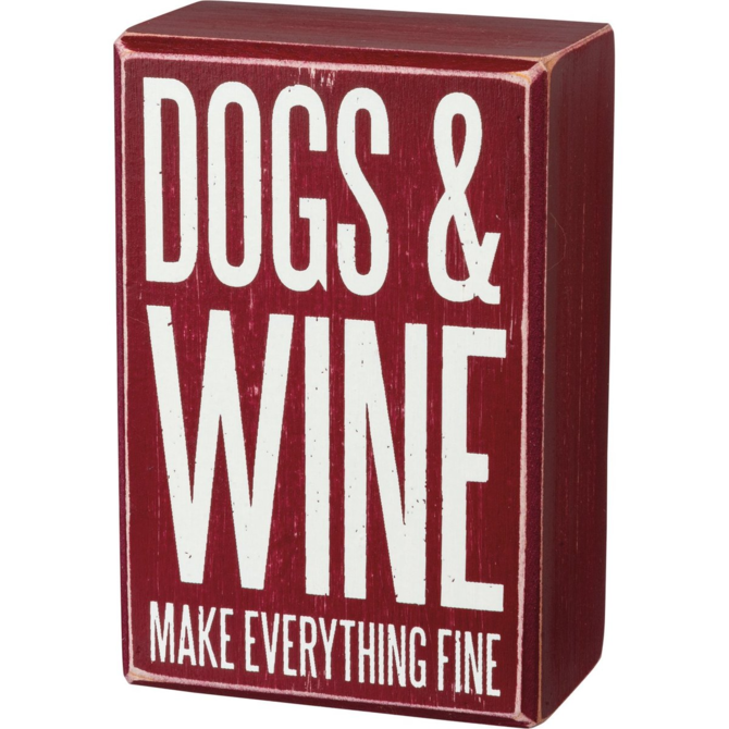 PRIMITIVES BY KATHY Box Sign/Sock Set - Dogs