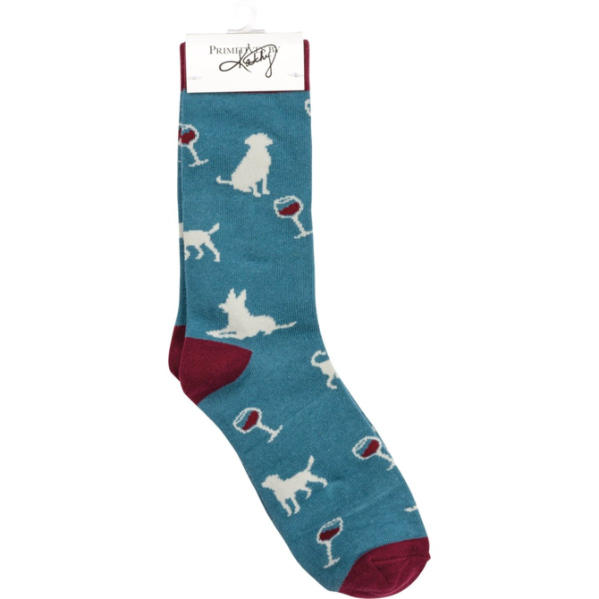 PRIMITIVES BY KATHY Box Sign/Sock Set - Dogs