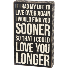 PRIMITIVES BY KATHY Box Sign - Love You Longer