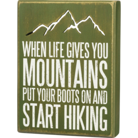 PRIMITIVES BY KATHY Box Sign - Start Hiking