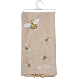 PRIMITIVES BY KATHY TEA TOWEL-BEELIEVE