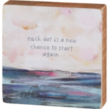 PRIMITIVES BY KATHY Block Sign - Start Again