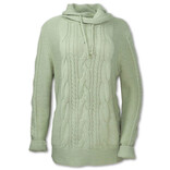 PURNELL Wool Blend Sweater - Cable Knit Cowlneck