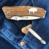 BUFFALO DISTRIBUTING KNIFE-ASSISTED CLIP/ZEBRA WOOD