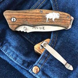 BUFFALO DISTRIBUTING KNIFE-ASSISTED CLIP/ZEBRA WOOD