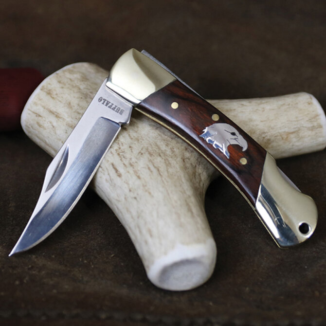 BUFFALO DISTRIBUTING KNIFE-WOOD LOCKBACK SM