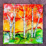 Rabbit's Ink, LLC TILE-LG FALL ASPENS AT SUNSET 6X6