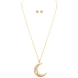 Rain Jewelry Collection Necklace/Earring Set - Crescent Moon Glow