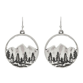 Rain Jewelry Collection EARRING-MOUNTAIN RANGE/TREES RND
