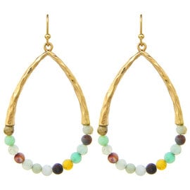 Rain Jewelry Collection Earring - Amazonite Beaded Teardrop
