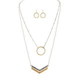 Rain Jewelry Collection N/E SET-2 ROW CIRC CHEVERON