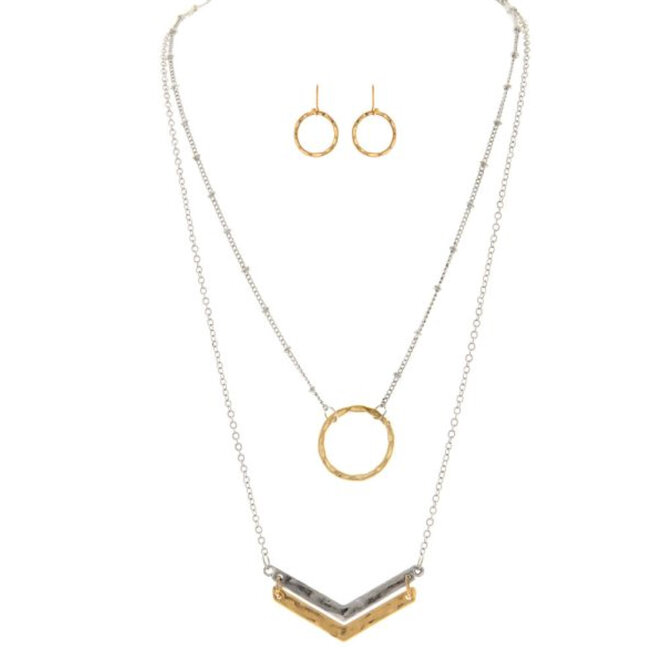 Rain Jewelry Collection N/E SET-2 ROW CIRC CHEVERON
