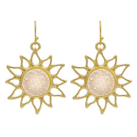 Rain Jewelry Collection Earring - Sun White Druzy