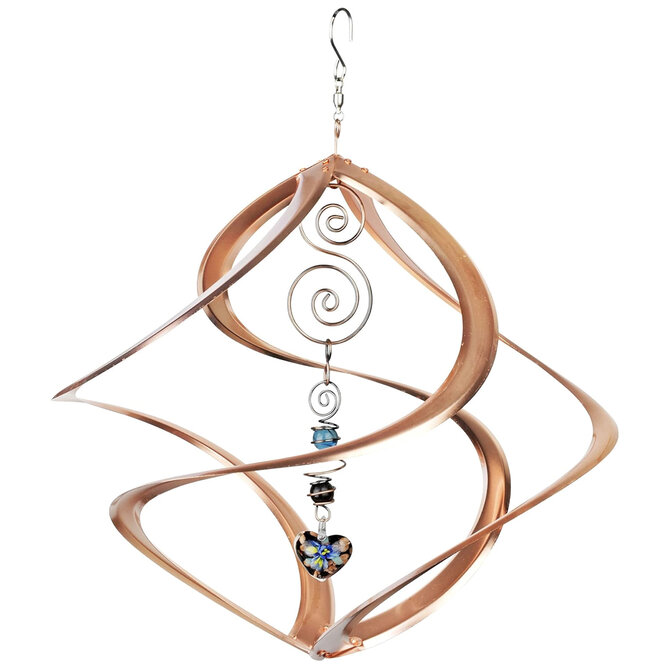 RED CARPET STUIOS LTD WND SPNR-COPPER W/ HEART 14"