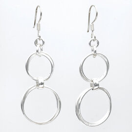 RENATA RUBIO SS DBL DANGLE HOOP EARRIN