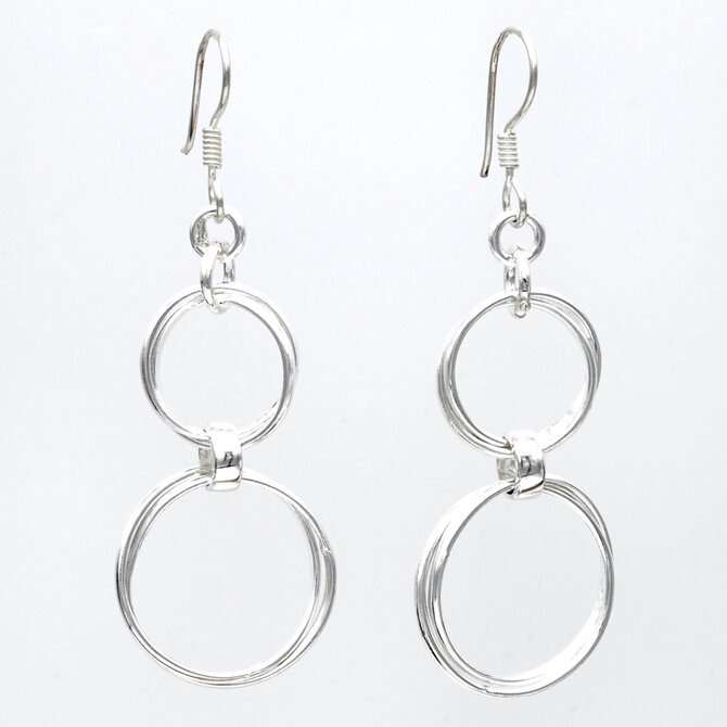 RENATA RUBIO SS DBL DANGLE HOOP EARRIN