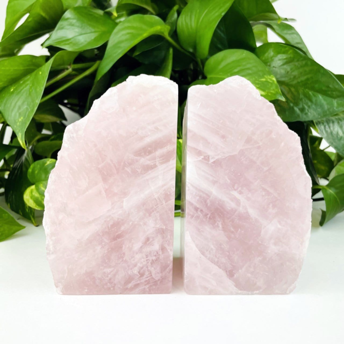 Rock Paradise BOOKENDS-ROSE QUARTZ LG