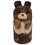 Rustic Woodworks BEAR IN STUMP BRWN 10"