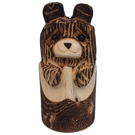 Rustic Woodworks BEAR IN STUMP BROWN 10"