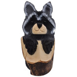 Rustic Woodworks RACCOON IN STUMP 10"