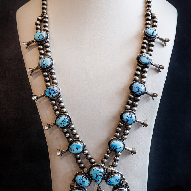 Silver Tq Llc Set - Golden Hills Turquoise/Jeff James