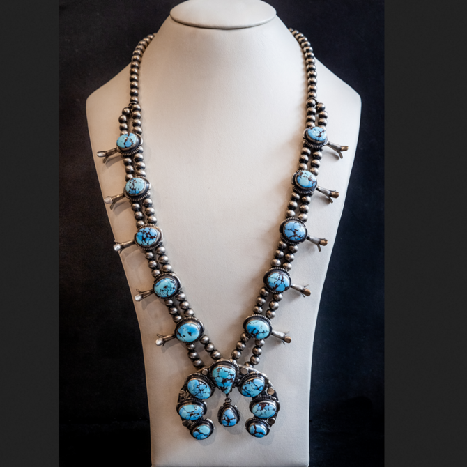 Silver Tq Llc Set - Golden Hills Turquoise/Jeff James