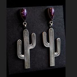RUNNING BEAR Earring - Spiny Oyster Cactus Drop