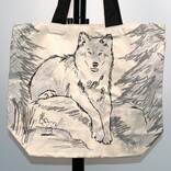 Art Studio Co TOTE-WOLF RELAXING GRY/BLK/WHT