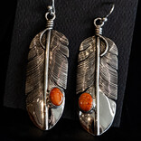 Collette Simonetta Earring - Silver Feather Spiny Oyster