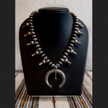 RUNNING BEAR Necklace - Navajo Pearl Squash Blossom RUNNING BEAR Necklace - Navajo Pearl Squash Blossom