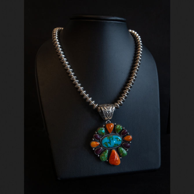 Silver Tq Llc Pendant - Sonoran/Spiny Oyster/ L Delgarito