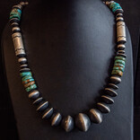 Silver Tq Llc Necklace - Navajo Pearls/Turquoise Rose Martin