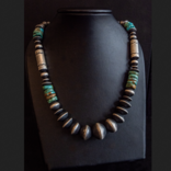 Silver Tq Llc Necklace - Navajo Pearls/Turquoise Rose Martin
