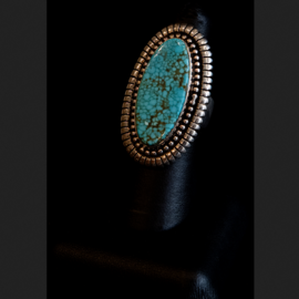 BILAGAANAS Ring - Kingman Turquoise Oval