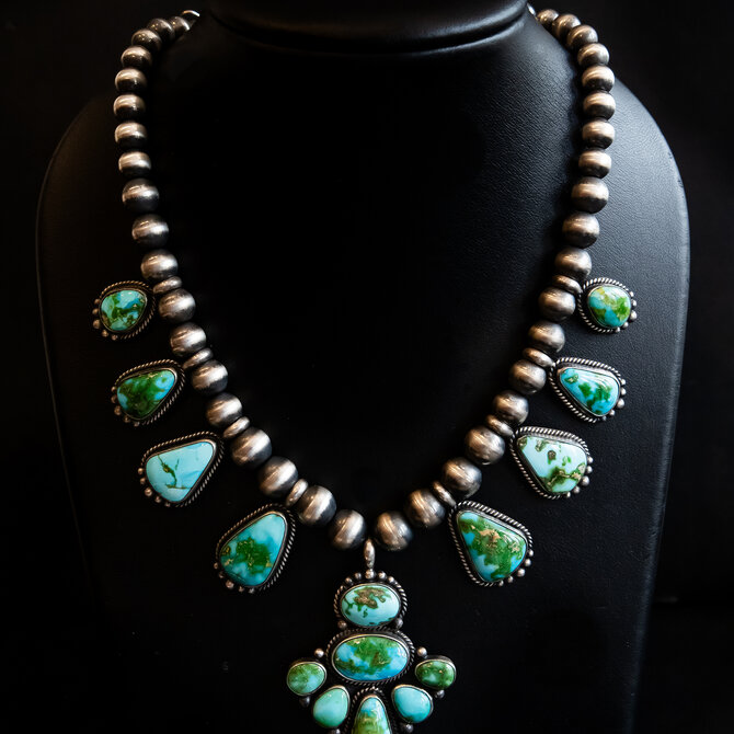 Silver Tq Llc Set - Sonoran Gold Turquoise/Angela Martin
