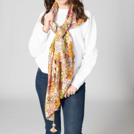 SAN DIEGO HAT COMPANY Scarf - Retro Retreat Floral SAN DIEGO HAT COMPANY Scarf - Retro Retreat Floral