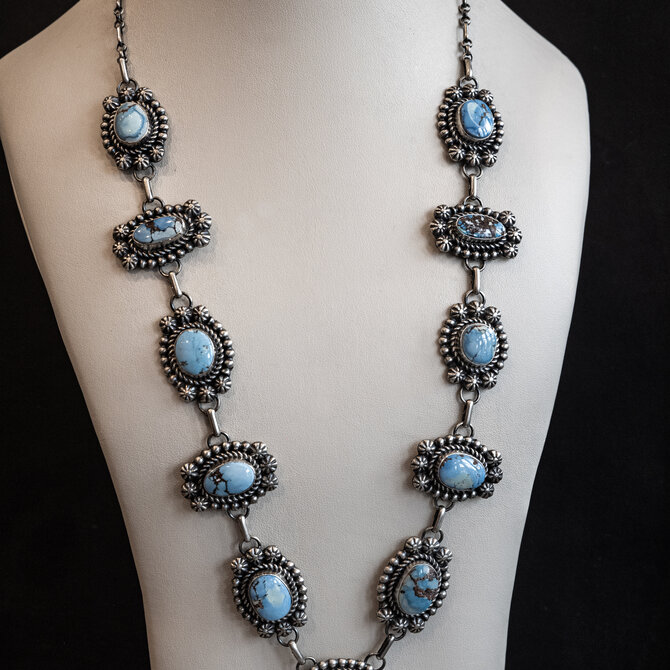 Silver Tq Llc Set - Golden Hills Turquoise/Jeff James