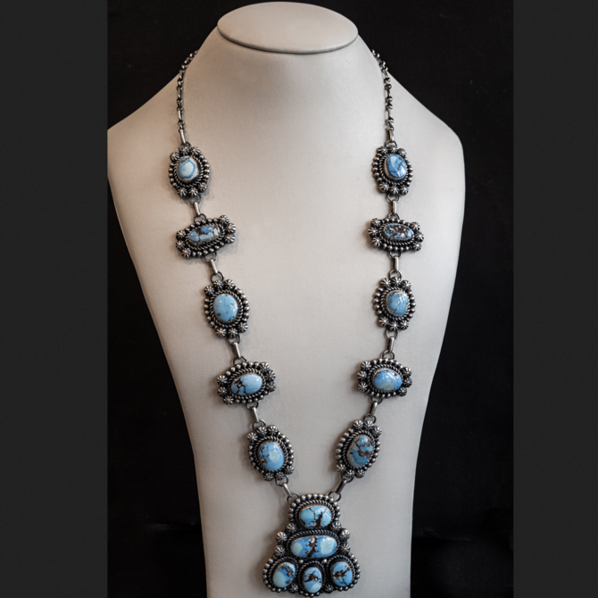 Silver Tq Llc Set - Golden Hills Turquoise/Jeff James