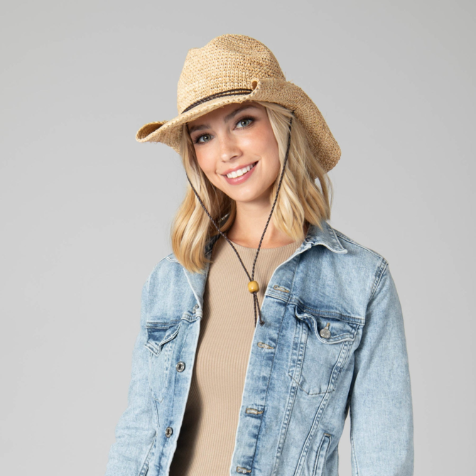 SAN DIEGO HAT COMPANY HAT-WOMENS RAFFIA COWBOY