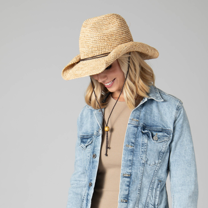 SAN DIEGO HAT COMPANY HAT-WOMENS RAFFIA COWBOY